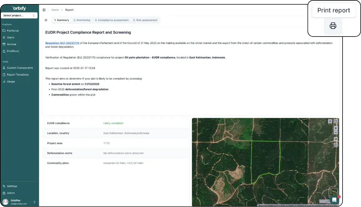 EUDR Compliance Screenshot